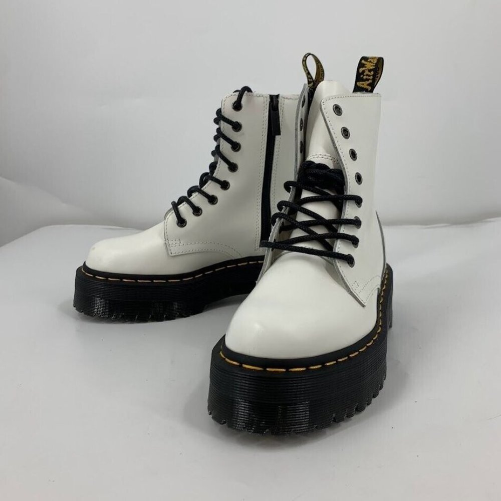 Dr. Marten Jadon Leather Classic Combat Platform Side Zip Boots Size 5 NWOB